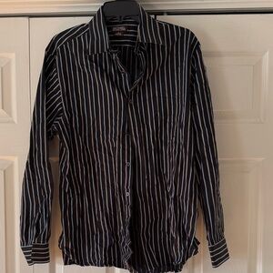 Michael Kors Men's Shirt with Black and White Stripes